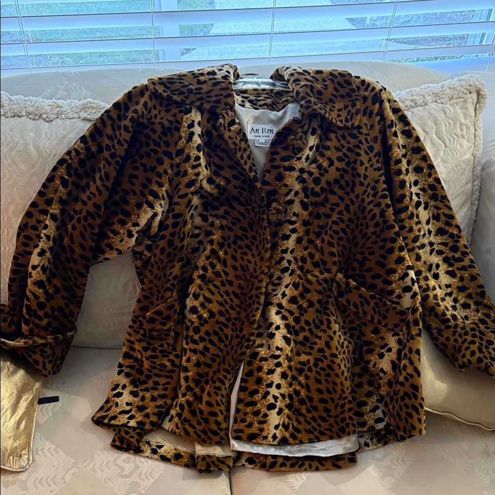 Leopard Print Women’s Swing Faux Jacket